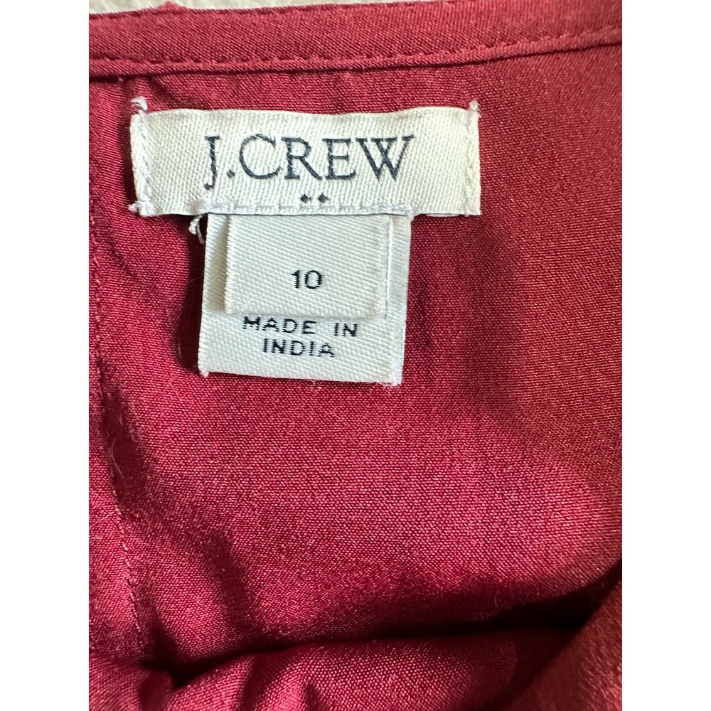J. Crew Textured Red Blouse with Ruffles - Picture 4 of 6